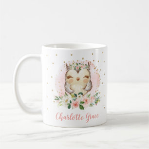 Mug Aquarelle d'Aquarelle d'Ours de Cute Blush Gold Fl