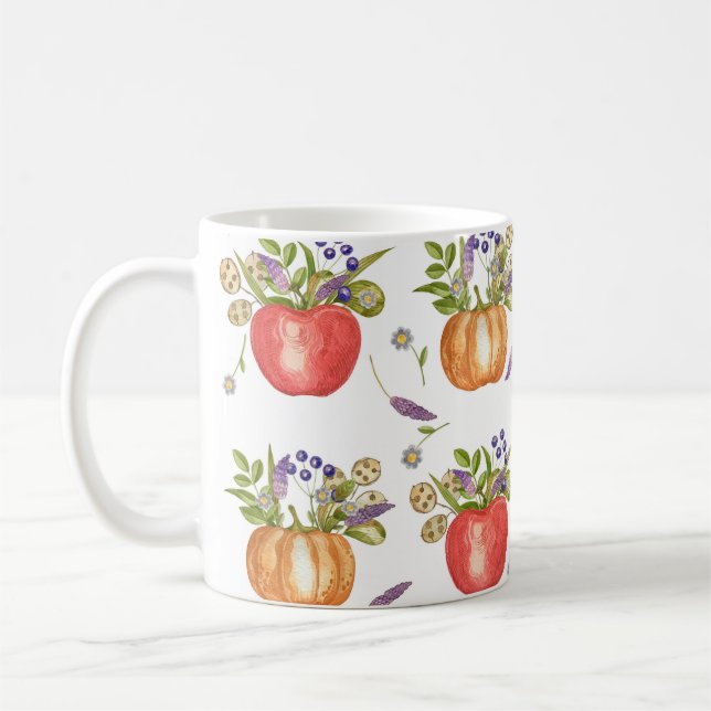 Mug Aquarelle d'automne, Composition transparente. (Gauche)