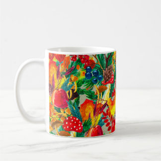 Mug Aquarelle d'automne en continu motif avec mus feui