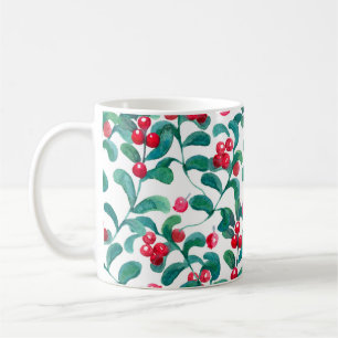 Mug Aquarelle de baies sauvages, motif sans soudure.