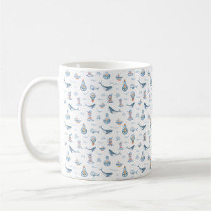 Mug Aquarelle de baleine marine et d'ampoule