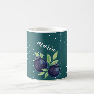 Mug Aquarelle de bleuets mignons peinte à la main