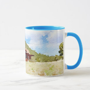 Mug Aquarelle de cabines de vie à la campagne