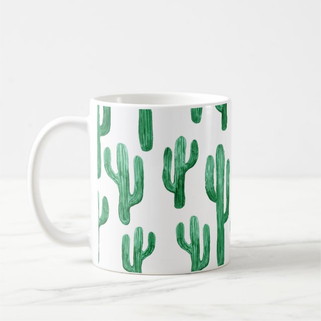 Mug Aquarelle de cactus : illustration à main (Gauche)