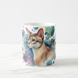 Mug Aquarelle de chat abyssinian Fawn