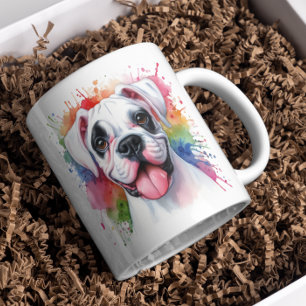 Mug Aquarelle de chien de boxe