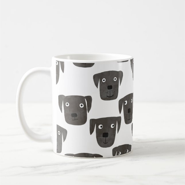 Mug Aquarelle de chien du Labrador noir (Gauche)