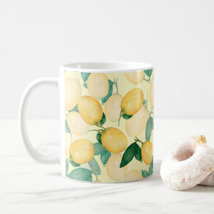 Mug Aquarelle de citrons et de verdure