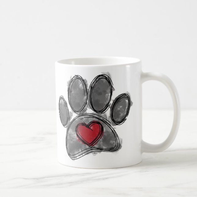 Mug Aquarelle de dessin Amoureux des chiens (Droite)