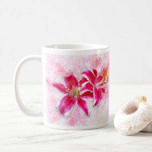 Mug Aquarelle de fleur de Stargazer Lily - wb 03