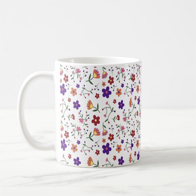 Mug Aquarelle de fleurs florales (Gauche)