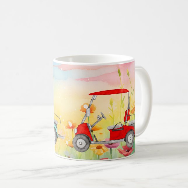 Mug Aquarelle de golf (Devant droit)