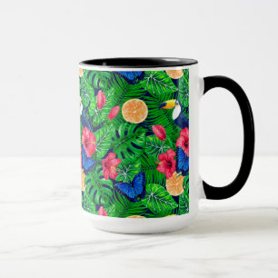 Mug Aquarelle de jardin toucan et tropical