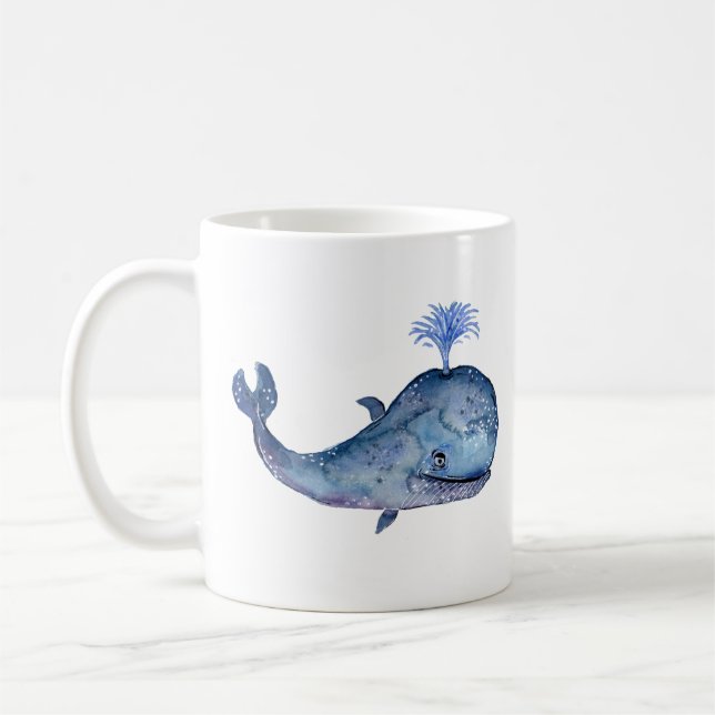 Mug Aquarelle de la Baleine bleue (Gauche)