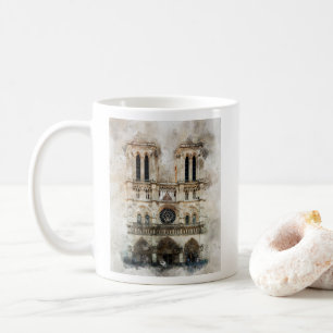 Mug Aquarelle de la cathédrale historique Notre-Dame