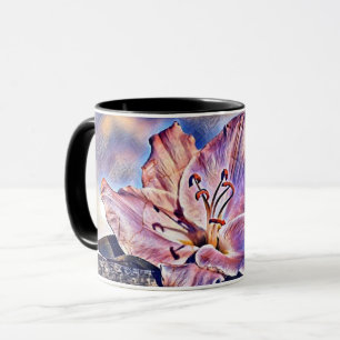 Mug Aquarelle de la fleur violette tropicale sur un jo