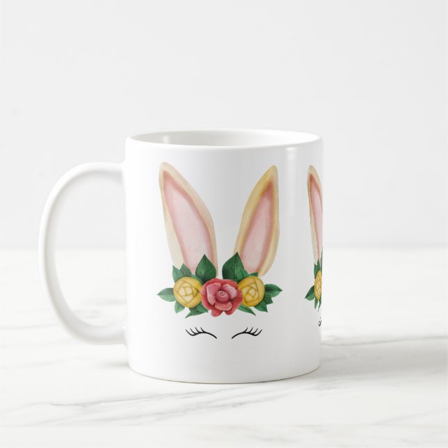 Mug Aquarelle de lapin jaune beige (Gauche)