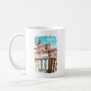 Mug Aquarelle de l'architecture de Sevilla Espagne