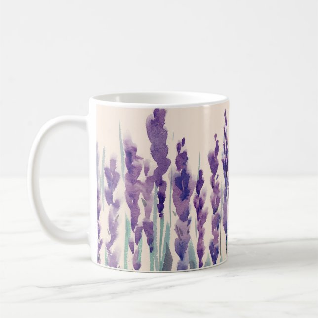 Mug aquarelle de lavande française (Gauche)