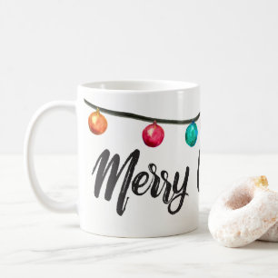 Mug Aquarelle de manuscrit de Noël personnalisé et