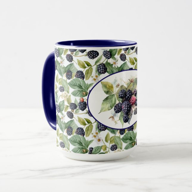 Mug Aquarelle de mûre Blackberry (Devant gauche)
