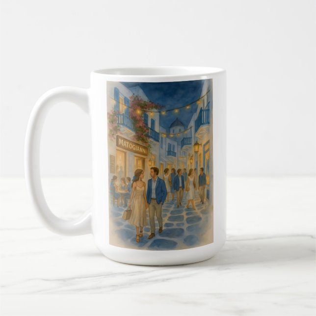 Mug Aquarelle de Mykonos Grèce (Gauche)