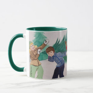 Mug Aquarelle de Noël à deux tonalités