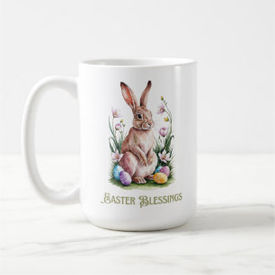 Mug Aquarelle de Pâques Lapin & Fleurs