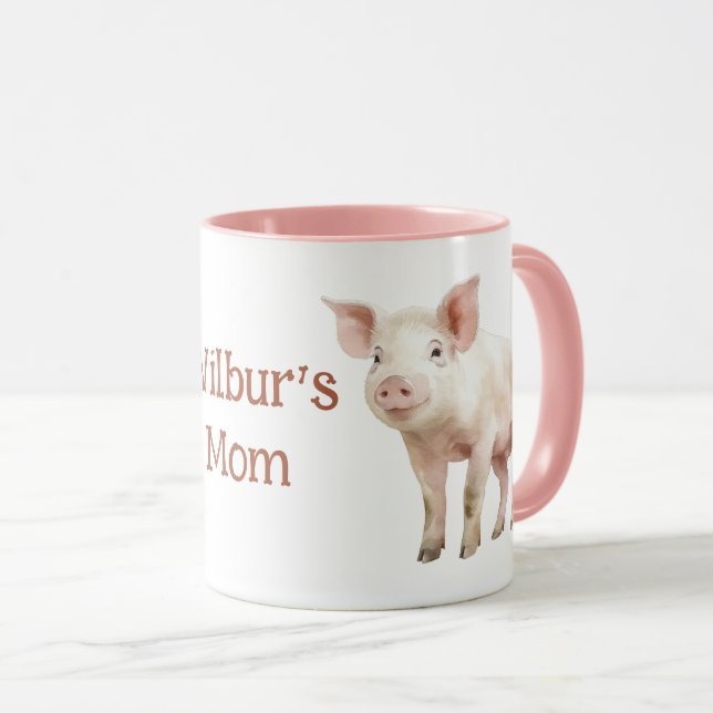 Mug Aquarelle de porcelet (Devant droit)