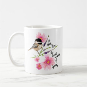 Mug Aquarelle de poulet cuite en noir mignon avec dire