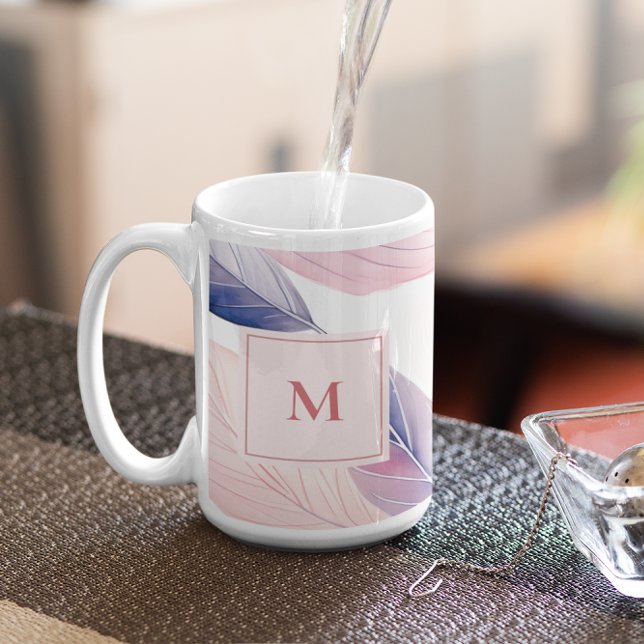 Mug Aquarelle de sérénité douce laisse un monogramme p (Créateur téléchargé)
