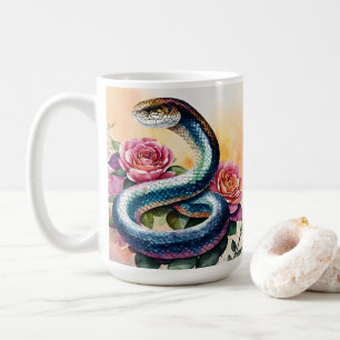 Mug Aquarelle de serpent Art Floral