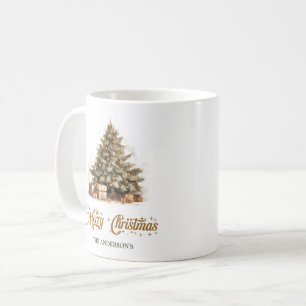 Mug Aquarelle de terre confortable Arbre de Noël sauge