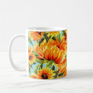 Mug Aquarelle de tournesol : Illustration transparente