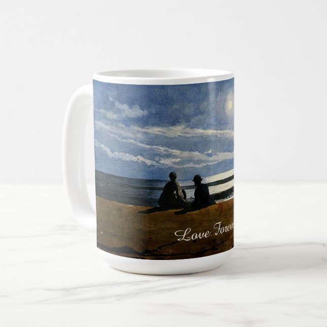 Mug Aquarelle de Winslow Homer, Clair de lune, Amour p (Devant gauche)