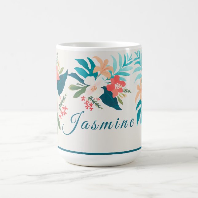 Mug Aquarelle d'eau florale et d'agrumes d'été côtier (Centre)