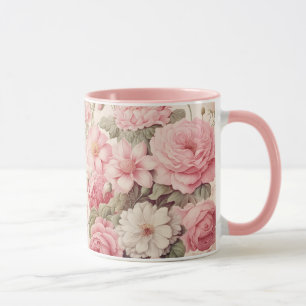 Mug Aquarelle délicate Roses roses roses et fleurs de 