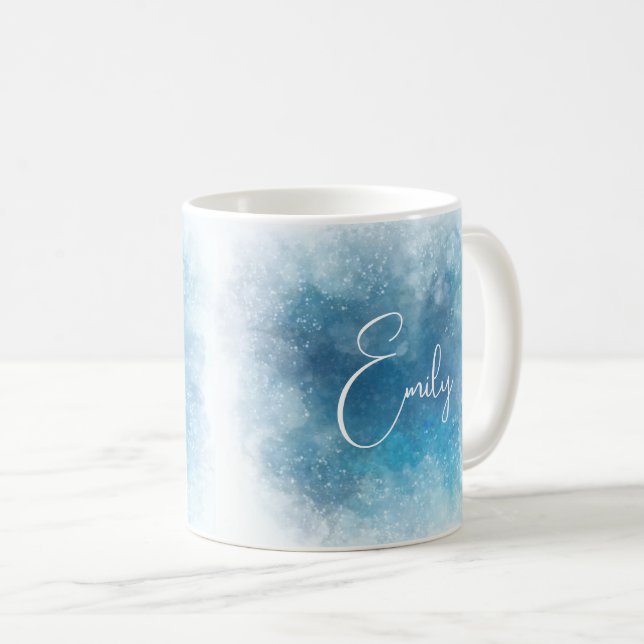 Mug Aquarelle design personnalisé avec nom (Devant droit)