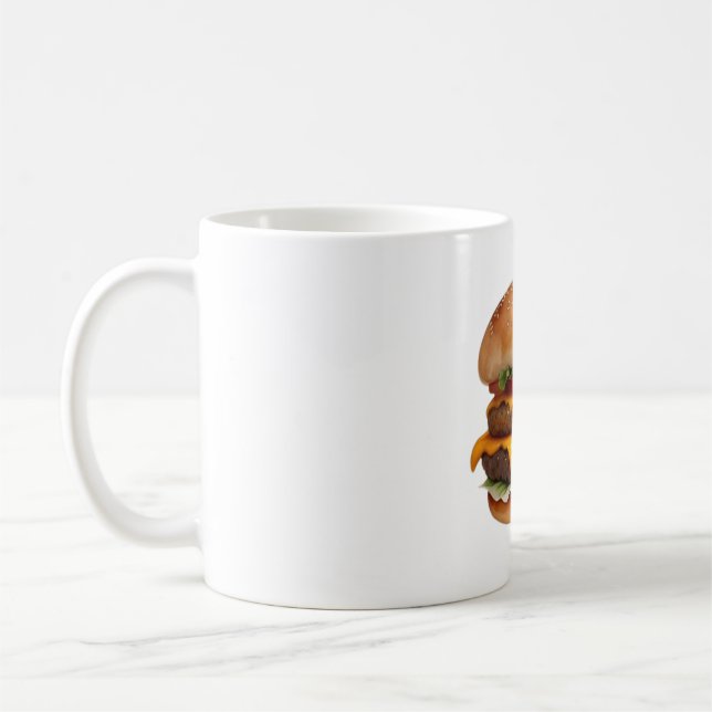 Mug Aquarelle Dessin de délicieux cheeseburger (Gauche)