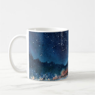 Mug Aquarelle dessinée à la main paysage d'hiver