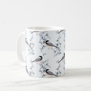 Mug Aquarelle d'hiver Oiseaux Motif botanique
