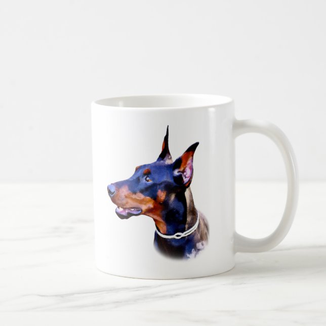 Mug Aquarelle Doberman Pinscher (Droite)