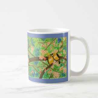 Mug Aquarelle d'oiseaux et de fleurs de ressort