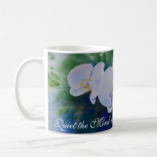 Mug Aquarelle d'orchidée blanche, verdure