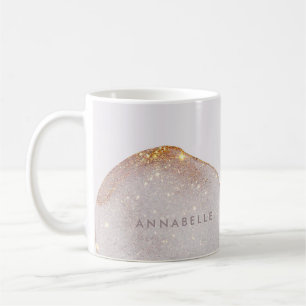 Mug Aquarelle dorée à poutres modernes forme sobre et