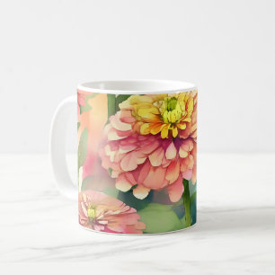 Mug Aquarelle douce Zinnia Floral