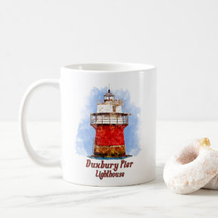 Mug Aquarelle du phare de Duxbury Pier - Massachusetts