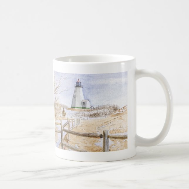 Mug Aquarelle du phare de Plymouth (Droite)