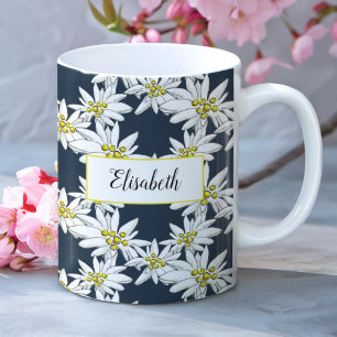 Mug Aquarelle Edelweiss Personnalisée Flore alpine
