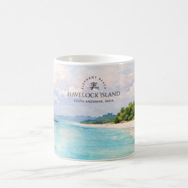 Mug Aquarelle Elephant Beach – Cadeau Souvenir d'Andam (Centre)